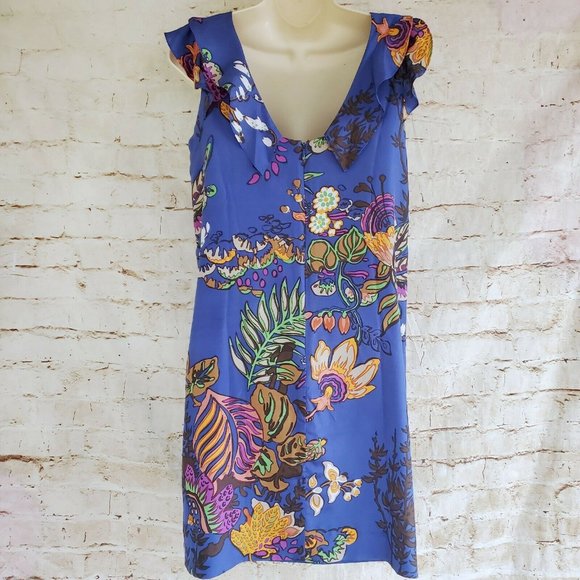JCrew Ruffle Dress in Tropical Floral Sz 2 F3884 - Picture 6 of 6